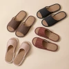 Retro linen slippers, women's spring and autumn indoor anti-slip soft-soled silent slippers, men's outdoor striped cotton and linen floor slippers Application Scenario